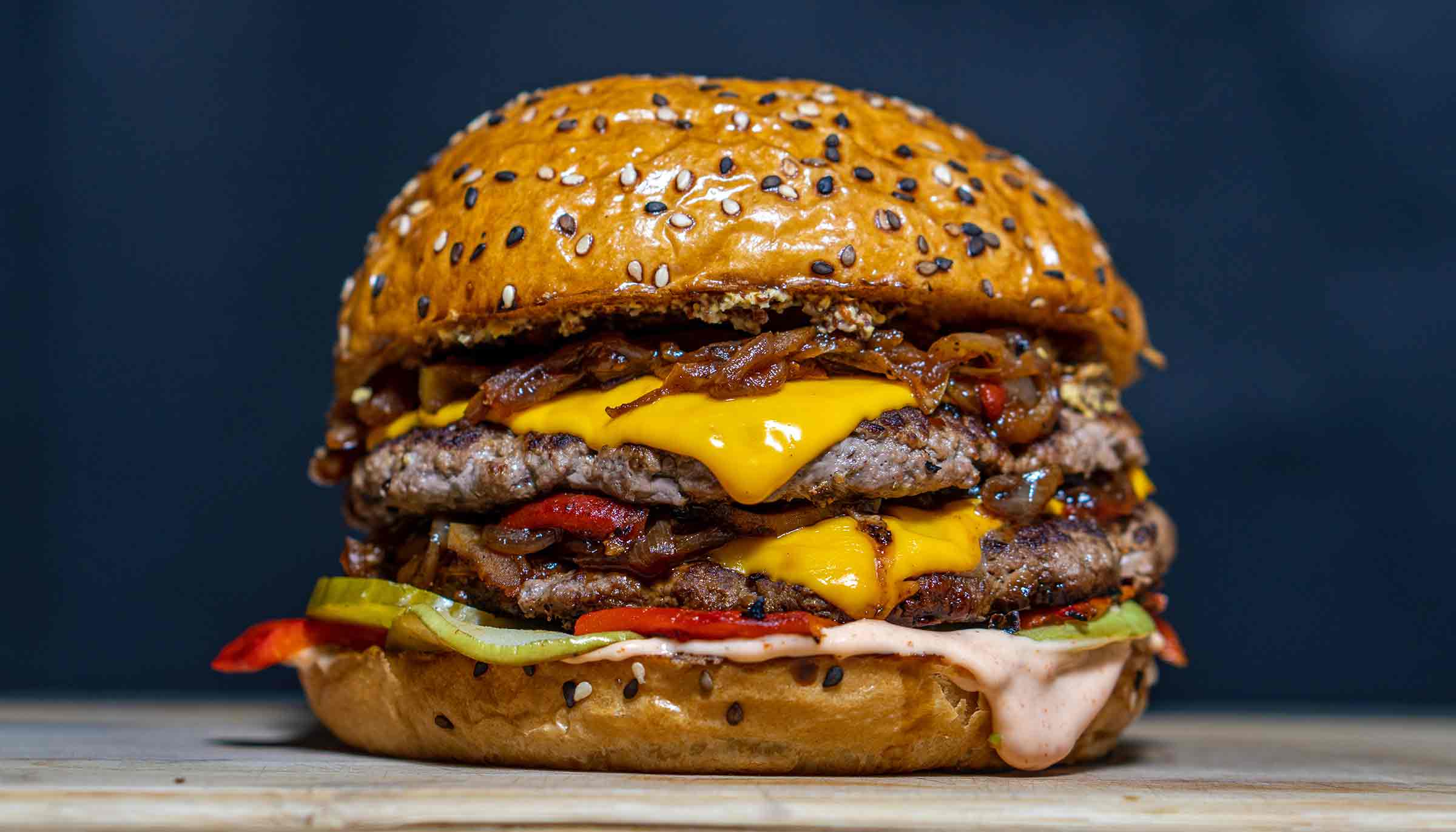 mushroom double cheeseburger