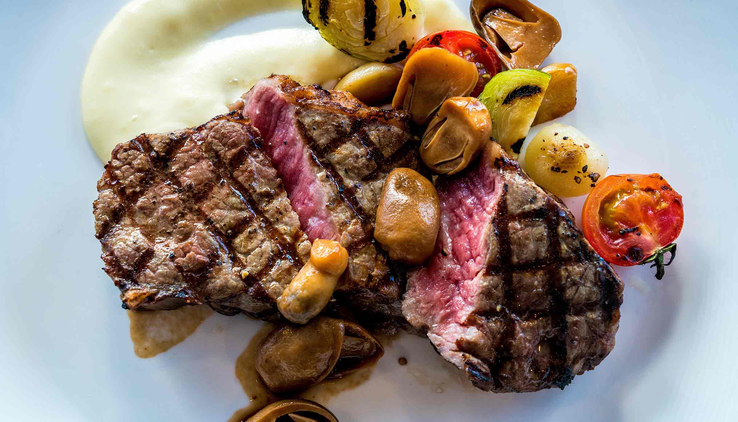 steak and veggies